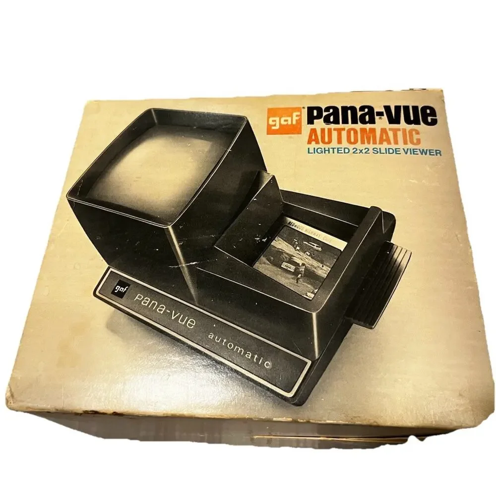 Vintage Gaf Pana-Vue Automatic Lighted 2x2 Slide Viewer Tested Works
